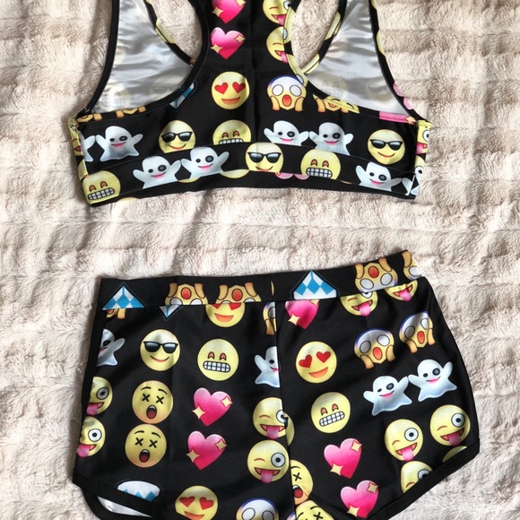 4 for $25 SALE!! Emoji Racerback Boy Short Bikini - Picture 4 of 4